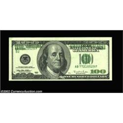 Fr. 2175-B $100 1996 Federal Reserve Note, Gem Crisp Uncirculated. Similar offset to the preceding..