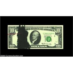 Fr. 2019-C $10 1969A Federal Reserve Note, Choice Crisp Uncirculated. A massive ink smear on the fro