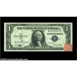 Fr. 1614 $1 1935E Silver Certificate, Choice Crisp Uncirculated. Another Bureau reject with a sticke