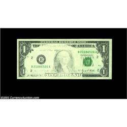 Fr. 1907-B $1 1969D Federal Reserve Note, Gem Crisp Uncirculated. Excessive wiping of the plate caus