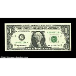 Fr. 1920-C* $1 1995 Federal Reserve Notes, Crisp Uncirculated. A pair of consecutive four digit star