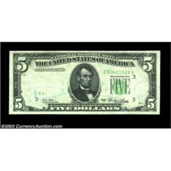 Fr. 1962-C $5 1950A Federal Reserve Note, Gem Crisp Uncirculated. A great obstruction error where th