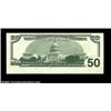 Image 2 : Fr. 2126-B $50 1996 Federal Reserve Note. Crisp Uncirculated. The entire note is shifted upwards, or