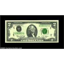 Fr. 1935-D $2 1976 Federal Reserve Note. Gem Crisp Uncirculated. One of the highlights of this impor