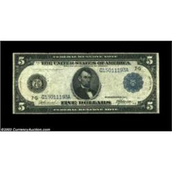 Fr. 868 $5 1914 Double Denomination $5/$10 Federal Reserve Note, Very Good. Last offered in our Octo