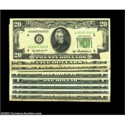 Obstructed Printing Errors.Fr. 1607 $1 1935 Silver Certificates (2), Gem Crisp Uncirculated.Fr. 1611