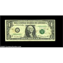 Offset Grouping.Fr. 1910-L $1 1977A Federal Reserve Note, Extremely Fine.Fr. 1935-L $2 1976 Federal.