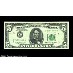 Trio of Errors.Fr. 1967-C $5 1963 Federal Reserve Note, Choice Crisp Uncirculated. Gutter fold.Fr. 1