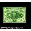 Image 1 : Fr. 1242 10c First Issue Gem New. The colors are bright, and this well margined note has all its pap