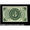 Image 2 : Fr. 1226 3c Third Issue Gem New. A pretty Three Cent note, with broad margins, perfect centering of.