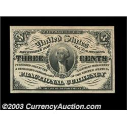 Fr. 1226 3c Third Issue Very Choice New. A near-Gem example of this popular denomination. Also inclu