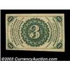 Image 2 : Fr. 1227 3c Third Issue Choice New. If the margins were not just a bit skewed, this nice dark curtai