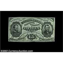 Fr. 1275SP 15c Third Issue Narrow Margin Pair New. Both halves are fully embossed and better margine