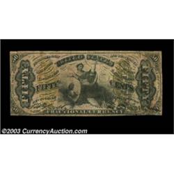Fr. 1353 50c Third Issue Justice Extremely Fine, Restored. This very rare Fractional number faces-up