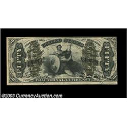 Fr. 1364 50c Third Issue Justice About New. A single center fold separates this Justice from a highe