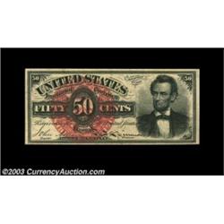 Fr. 1374 50c Fourth Issue Lincoln Very Choice New. Quite close to the full Gem grade, although the b
