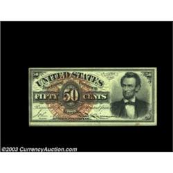 Fr. 1374 50c Fourth Issue Lincoln About New. The bottom margin is unusually broad, which in this cas