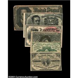 Six Different Fractionals. Fr. 1226 EF, Fr. 1242 AU with mounting marks, Fr. 1246 EF, Fr. 1257 AU, F