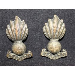 B3. Royal Canadian Artillery Collar badge pair