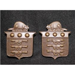 B22. Canadian Ordnance Corps OFFICER'S collar badge pair