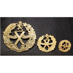 B25. Montreal Highland Cadets Cap/Collar badge lot