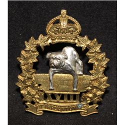 B41. 18th (Manitoba) Mounted Rifles Cap Badge