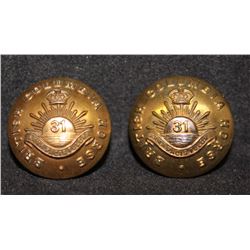 B49. 31st British Columbia Horse Button lot