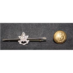 C44. 221st Battalion Sweetheart Pin and 5th Western Cavalry Button lot
