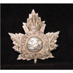 C59. 28th Battalion, NORTH WEST, OFFICER'S Cap Badge