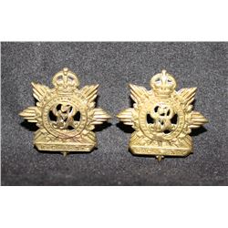 D18. Royal Canadian Army Service Corps collar badge pair