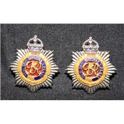 D22. Royal Canadian Army Service Corps, OFFICER'S Collar badge pair