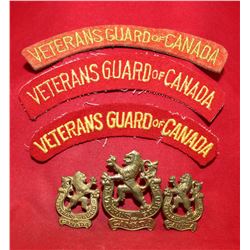 D64. Veteran Guards of Canada, Cap, collar, cloth flashes