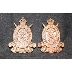 D77. Canadian Infantry Corps Cap Badge lot