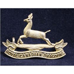 D98. Royal Canadian Dragoons Officer Cap Badge