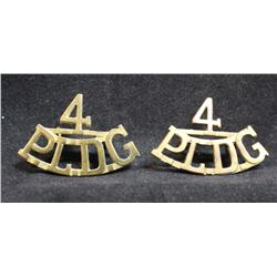 D123. IV Princess Louise Dragoon Guards, shoulder title pair