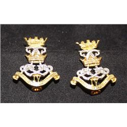 D125. IV Princess louise Dragoon Guards Collar badge pair