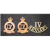 Image 1 : D127. 4th Hussars Collar pair and shoulder title lot