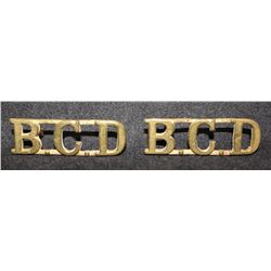 D145. British Columbia Dragoons Shoulder title lot