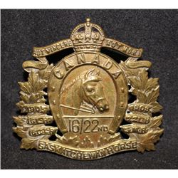 D158. 16/22nd Saskatchewan Light Horse Cap Badge
