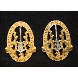 D166. 2nd/10th DRAGOONS OFFICER,S Collar badge lot