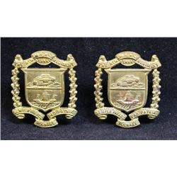 D195. New Brunswick Regiment Tank Collar badge pair