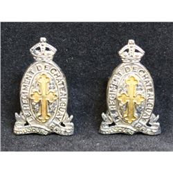 D244. Le Regiment De Chateauguay, OFFICER'S, collar badge pair