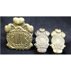 D260. Prince of Wales, Kingston, Regiment Cap/Collar badge lot