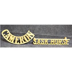 D279. Sask Horse/Camerons shoulder title lot