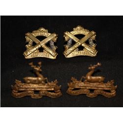 D287. Le Regiment De La Chaudiere & North Shore New Brunswick Regt. collar badge lot