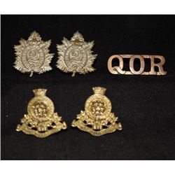 D288. Queens Own Rifles of Canada and 17th Duke of York's Royal Canadian Hussars Collar badge/Should
