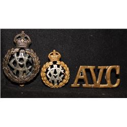 F7. British, Army Veterinary Corps, Cap, Collar, Title lot
