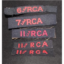 H19. Royal Canadian Artillery CLOTH Flash lot