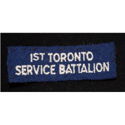 H30. 1st TORONTO SERVICE BATTALION cloth flash