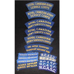 H31. Royal Canadian Army Service Corps cloth flash lot